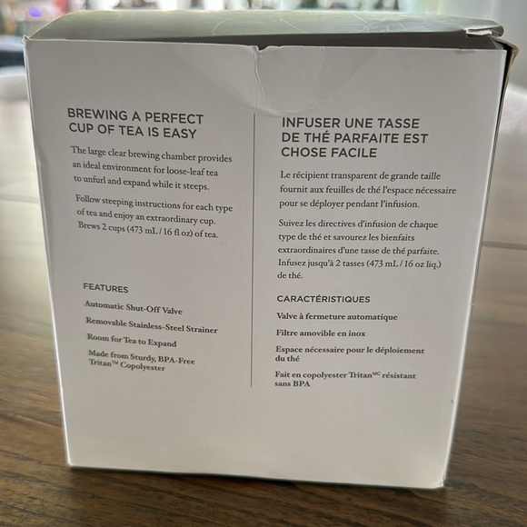 TEAVANA PERFECTEA 16 Ounce Tea Maker - Black Loose tea Strainer Kettle NEW NiB - Picture 17 of 17